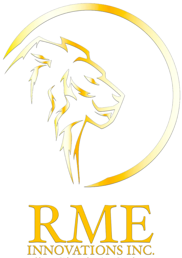 RME Innovations Inc. logo: a gold lion inside a crescent